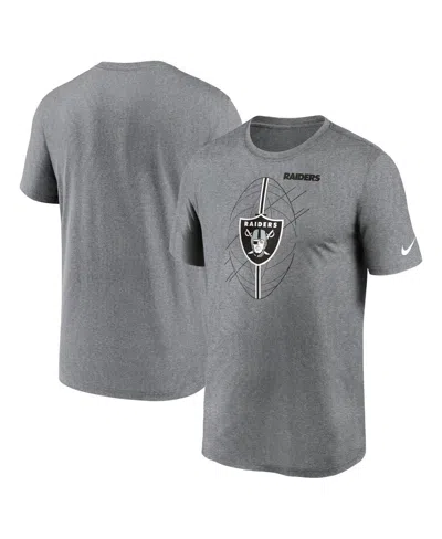 NIKE MEN'S NIKE HEATHER CHARCOAL LAS VEGAS RAIDERS LEGEND ICON PERFORMANCE T-SHIRT