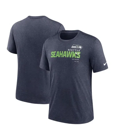 NIKE MEN'S NIKE HEATHER NAVY SEATTLE SEAHAWKS TEAM TRI-BLEND T-SHIRT