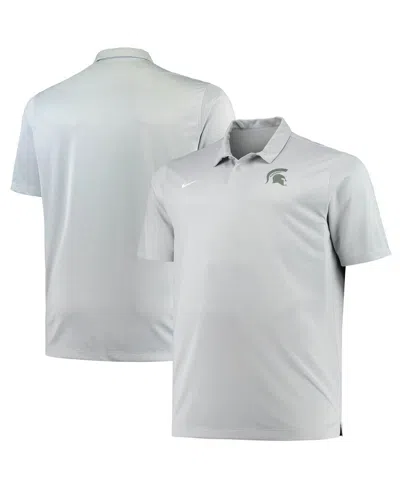 NIKE MEN'S NIKE HEATHERED GRAY MICHIGAN STATE SPARTANS BIG AND TALL PERFORMANCE POLO SHIRT