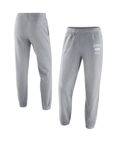 NIKE MEN'S NIKE HEATHERED GRAY MICHIGAN STATE SPARTANS SATURDAY FLEECE PANTS