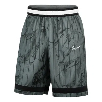 NIKE Men's Nike Ink Line Design Elastic Waistband Sports Basketball Shorts Gray