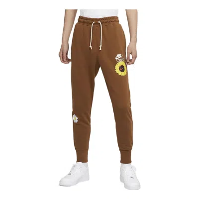 NIKE Men's Nike Knit Embroidered Sports Pants/Trousers/Joggers Brown