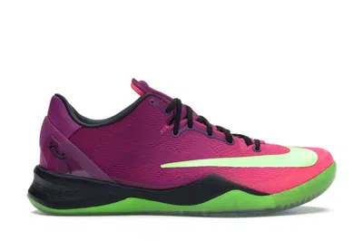 NIKE MEN'S NIKE KOBE 8 MAMBACURIAL SNEAKERS IN RED PLUM/ELECTRIC GREEN/PINK FLASH