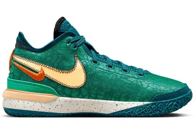 NIKE MEN'S NIKE LEBRON NXXT GEN PURPLE SNEAKERS IN GEODE TEAL/MELON TINT/STADIUM GREEN