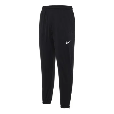 NIKE Men's Nike Logo Solid Color Elastic Waistband Drawstring Sports Pants/Trousers/Joggers Autumn Black