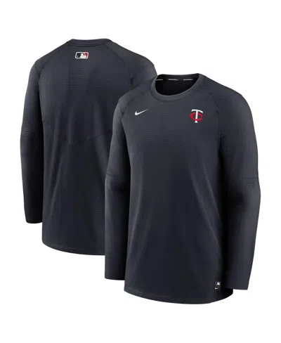 NIKE MEN'S NIKE MINNESOTA TWINS NAVY AUTHENTIC COLLECTION LOGO PERFORMANCE LONG SLEEVE T-SHIRT