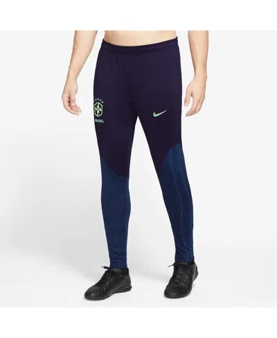NIKE MEN'S NIKE NAVY BRAZIL NATIONAL TEAM STRIKE PERFORMACE TRACK PANTS