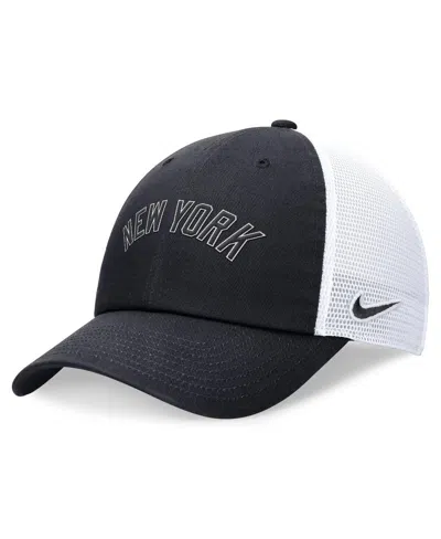 NIKE MEN'S NIKE NAVY NEW YORK YANKEES EVERGREEN WORDMARK TRUCKER ADJUSTABLE HAT