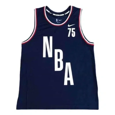 NIKE Men's Nike NBA 75 Anniversary Basketball Training Sports Vest Jersey Blue