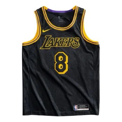 NIKE Men's Nike NBA Los Angeles Lakers City Edition 8&24 Mamba Week Kobe Commemorate Black Jersey