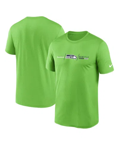 NIKE MEN'S NIKE NEON GREEN SEATTLE SEAHAWKS HORIZONTAL LOCKUP LEGEND T-SHIRT