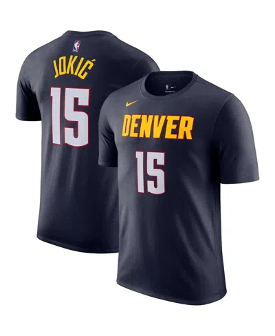 NIKE MEN'S NIKE NIKOLA JOKIC NAVY DENVER NUGGETS ICON 2022, 23 NAME AND NUMBER T-SHIRT