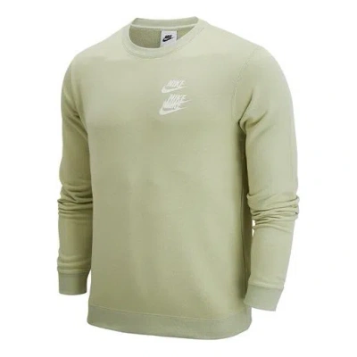NIKE Men's Nike Nsw Logo Printing Round Neck Pullover Sports Light Olive Green