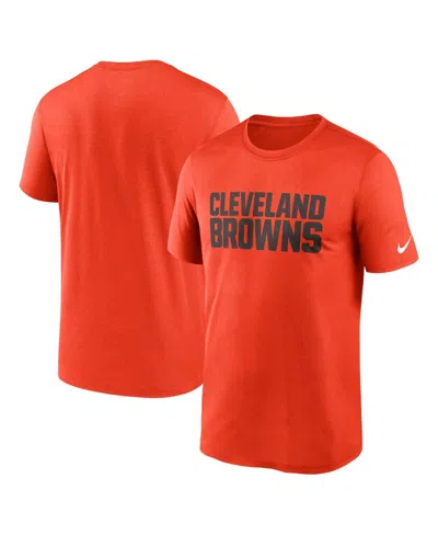 NIKE MEN'S NIKE ORANGE CLEVELAND BROWNS LEGEND WORDMARK PERFORMANCE T-SHIRT