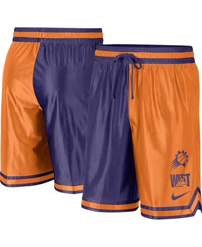 NIKE MEN'S NIKE ORANGE, PURPLE PHOENIX SUNS COURTSIDE VERSUS FORCE SPLIT DNA PERFORMANCE SHORTS