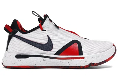 NIKE MEN'S NIKE PG 4 USA SNEAKERS IN WHITE/OBSIDIAN/UNIVERSITY RED