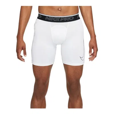 NIKE Men's Nike Pro Dri-FIT Training Sports Elastic Logo Breathable Gym Shorts White