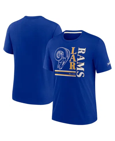 NIKE MEN'S NIKE ROYAL LOS ANGELES RAMS WORDMARK LOGO TRI-BLEND T-SHIRT