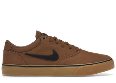 NIKE MEN'S NIKE SB CHRON 2 CANVAS GUM SNEAKERS IN ALE BROWN/GUM LIGHT BROWN