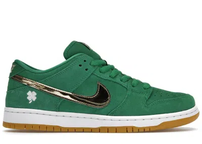 NIKE MEN'S NIKE SB DUNK LOW PRO ST. PATRICK'S DAY (2022) SNEAKERS IN GREEN/METALLIC GOLD/WHITE