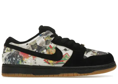 NIKE MEN'S NIKE SB DUNK LOW SUPREME RAMMELLZEE SNEAKERS IN BLACK