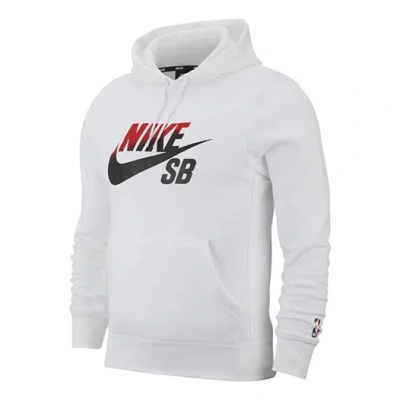 NIKE Men's Nike Sb Icon Gradient Logo Skateboard Sports Pullover White