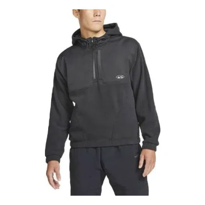 NIKE Men's Nike SB Therma-FIT Winterized Polar Fleece Splicing Skateboard Hooded Jacket Black