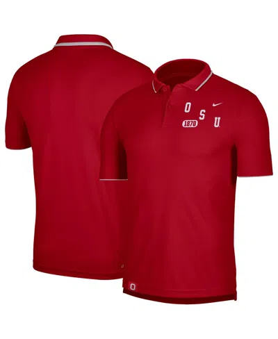 NIKE MEN'S NIKE SCARLET OHIO STATE BUCKEYES WORDMARK PERFORMANCE POLO SHIRT