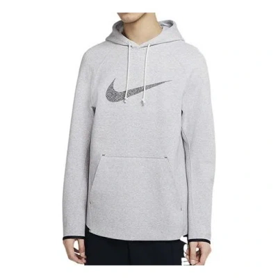 NIKE Men's Nike Solid Color Alphabet Logo Printing Hooded Long Sleeves Gray