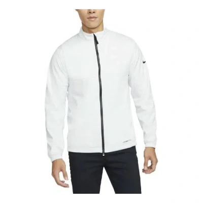 NIKE Men's Nike Solid Color Casual Stand Collar Jacket White