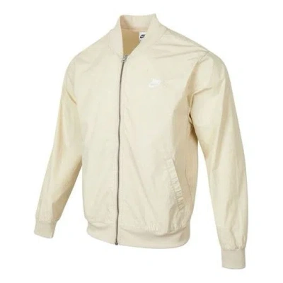 NIKE Men's Nike Solid Color Embroidered Logo Zipper Jacket Autumn Yellow