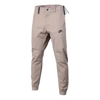 NIKE Men's Nike Solid Color Logo Bundle Feet Athleisure Casual Sports Long Pants/Trousers Khaki