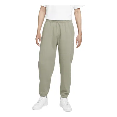 NIKE Men's Nike Solo Swoosh Elastic Waistband Solid Color Bundle Feet Fleece Sports Pants/Trousers/Jogger