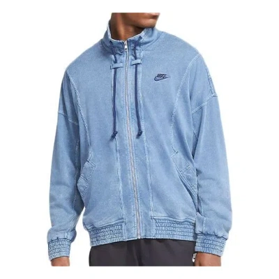 NIKE Men's Nike Sportswear Knit Washed Blue Jacket
