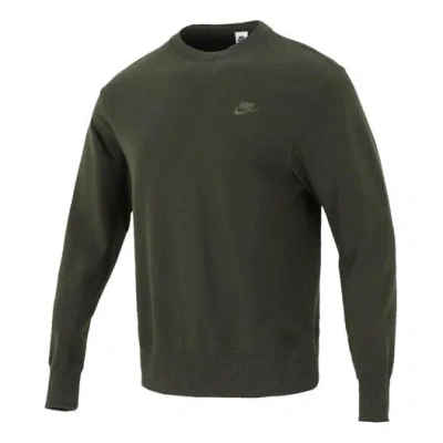NIKE Men's Nike Sportswear Logo Casual Sports Round Neck Pullover Brown Green