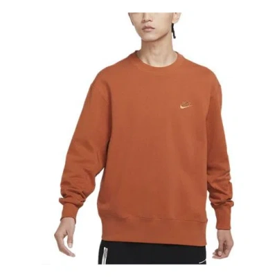 NIKE Men's Nike Sportswear Logo Casual Sports Round Neck Pullover Orange