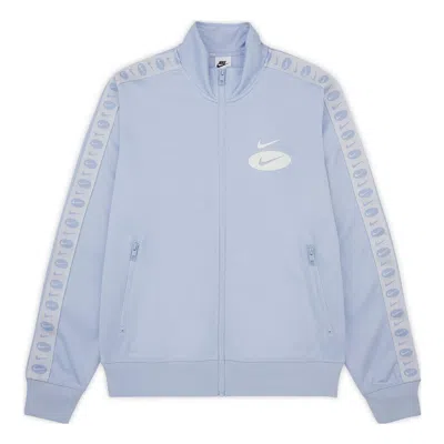 NIKE Men's Nike Sportswear Swoosh League Colorblock Zipper Casual Jacket Blue