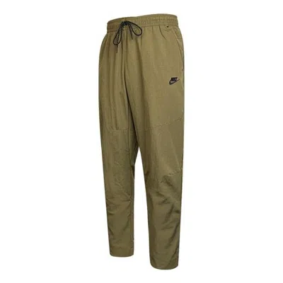 NIKE Men's Nike Sportswear Tech Essentials Solid Color Logo Embroidered Drawstring Lacing Casual Pants/Tr