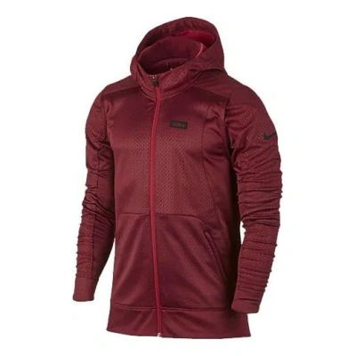 NIKE Men's Nike Zipper Full-Zip Hooded Jacket Wine Red