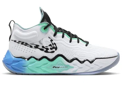 NIKE MEN'S NIKE ZOOM GT RUN UNLOCK YOUR SPACE SNEAKERS IN WHITE/BLACK/LIGHT PHOTO BLUE