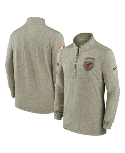 NIKE MEN'S OLIVE ARIZONA CARDINALS SALUTE TO SERVICE QUARTER-ZIP TOP