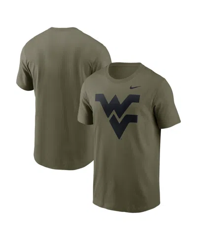 NIKE MEN'S OLIVE WEST VIRGINIA MOUNTAINEERS PRIMETIME LOGO PERFORMANCE T-SHIRT