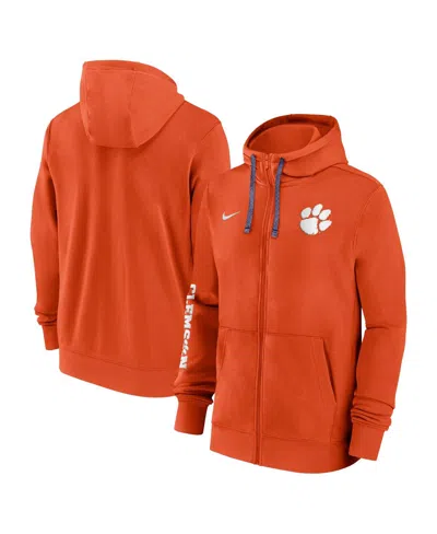 NIKE MEN'S ORANGE CLEMSON TIGERS 2024 SIDELINE FULL-ZIP HOODIE