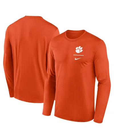 NIKE MEN'S ORANGE CLEMSON TIGERS PRIMARY STACK LEGEND LONG SLEEVE T-SHIRT