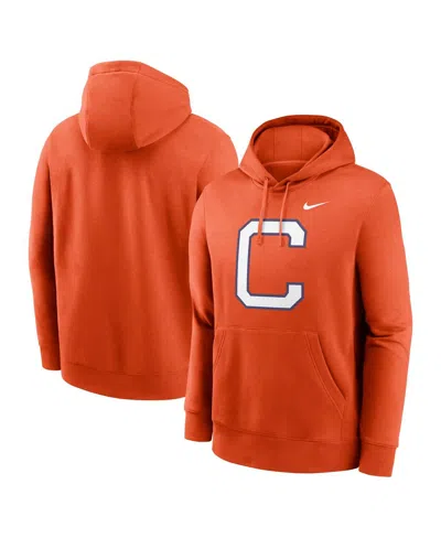 NIKE MEN'S ORANGE CLEMSON TIGERS PRIMETIME ALTERNATE LOGO CLUB FLEECE PULLOVER HOODIE