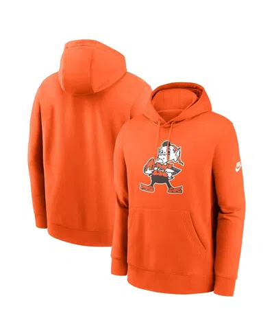 NIKE MEN'S ORANGE CLEVELAND BROWNS CLUB FLEECE PULLOVER HOODIE