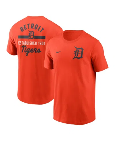 NIKE MEN'S ORANGE DETROIT TIGERS 2-HIT T-SHIRT