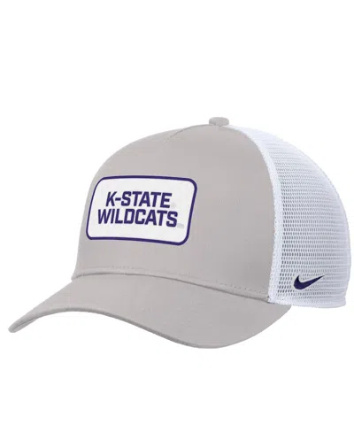 NIKE MEN'S PEWTER KANSAS STATE WILDCATS 2025 ON-FIELD RISE TRUCKER PERFORMANCE ADJUSTABLE HAT