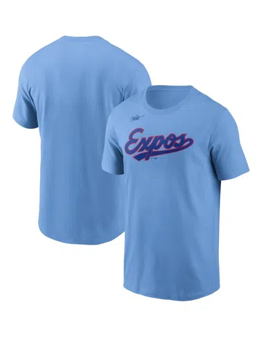 NIKE MEN'S POWDER BLUE MONTREAL EXPOS COOPERSTOWN WORDMARK T-SHIRT