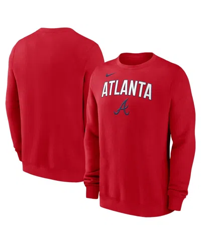NIKE MEN'S RED ATLANTA BRAVES PULLOVER SWEATSHIRT